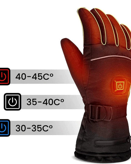 Men's Battery Heated Winter Gloves with Touchscreen Fingertips