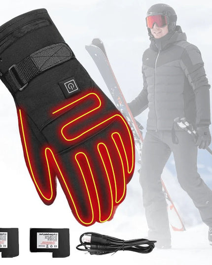 Men's Battery Heated Winter Gloves with Touchscreen Fingertips