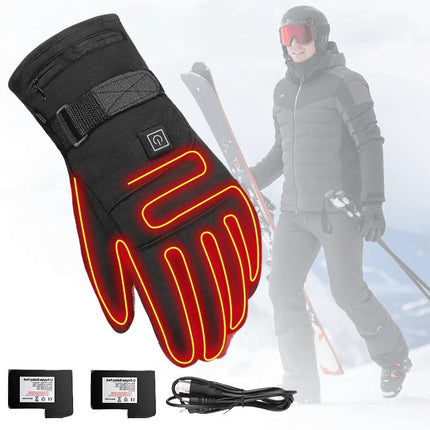 Men's Battery Heated Winter Gloves with Touchscreen Fingertips