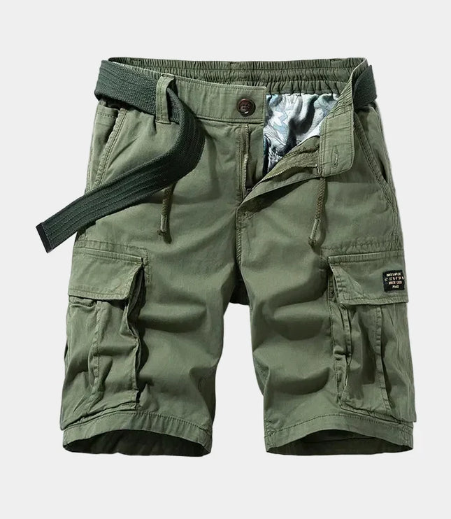 Men's Cargo Bermuda Shorts with Elastic Waistband