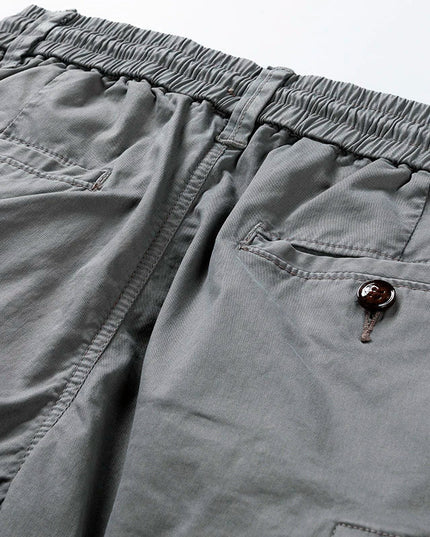 Men's Cargo Bermuda Shorts with Elastic Waistband