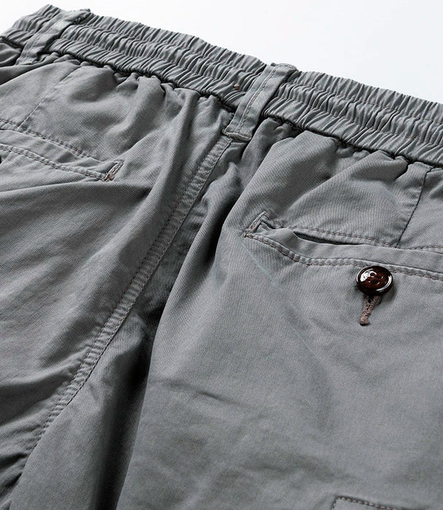 Men's Cargo Bermuda Shorts with Elastic Waistband