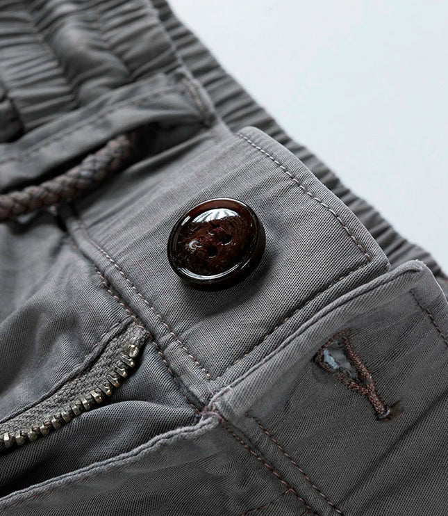 Men's Cargo Bermuda Shorts with Elastic Waistband