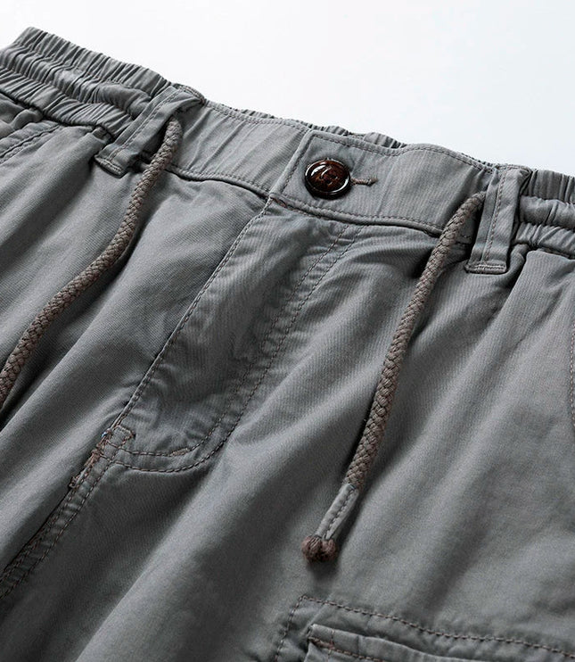Men's Cargo Bermuda Shorts with Elastic Waistband