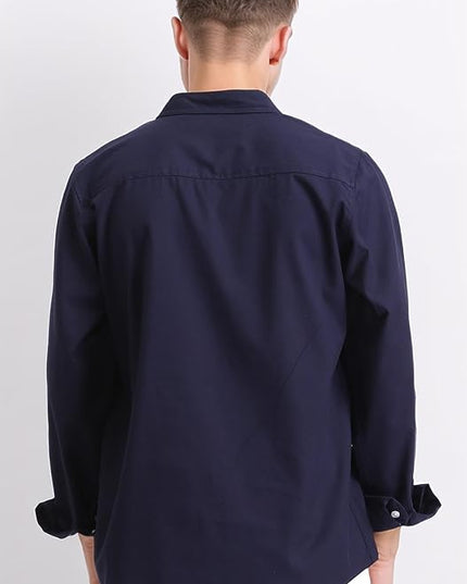 Men's Casual Shirt with a Point Collar and Long Sleeves