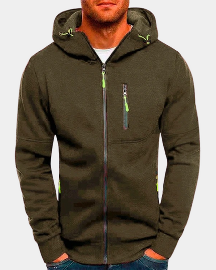 Men's Casual Sweatshirt, a Relaxed Full Zip Hoodie