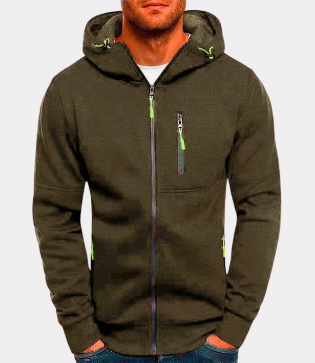 Men's Casual Sweatshirt, a Relaxed Full Zip Hoodie