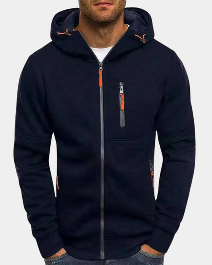 Men's Casual Sweatshirt, a Relaxed Full Zip Hoodie