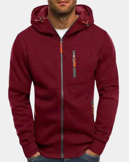 Men's Casual Sweatshirt, a Relaxed Full Zip Hoodie