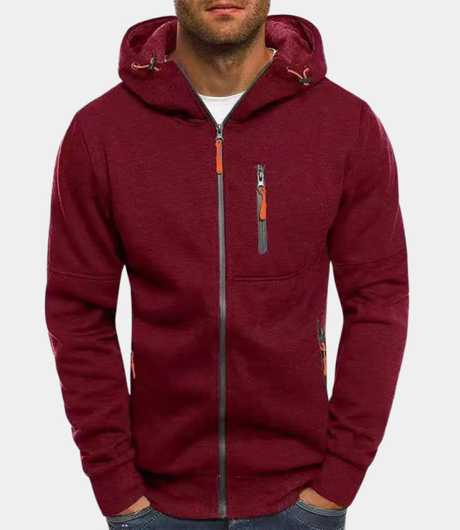 Men's Casual Sweatshirt, a Relaxed Full Zip Hoodie