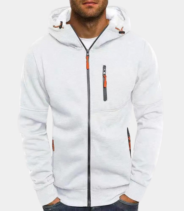 Men's Casual Sweatshirt, a Relaxed Full Zip Hoodie