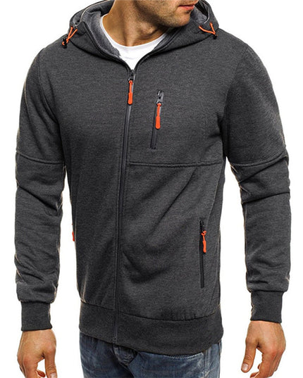 Men's Casual Sweatshirt, a Relaxed Full Zip Hoodie