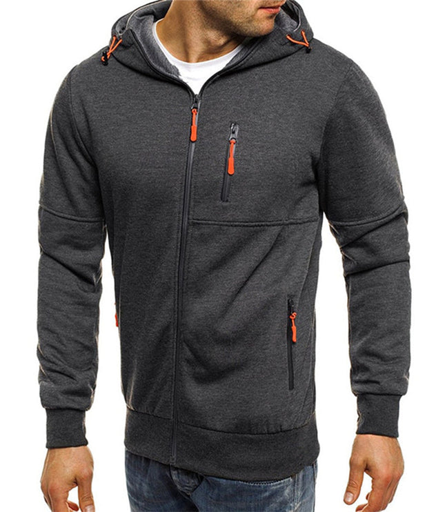 Men's Casual Sweatshirt, a Relaxed Full Zip Hoodie