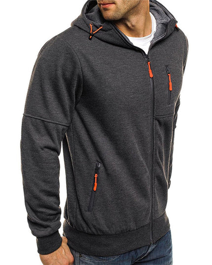 Men's Casual Sweatshirt, a Relaxed Full Zip Hoodie