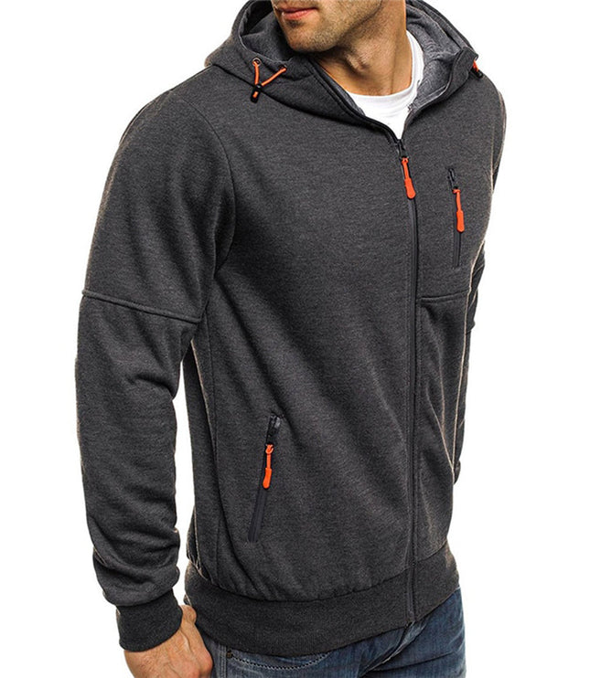 Men's Casual Sweatshirt, a Relaxed Full Zip Hoodie