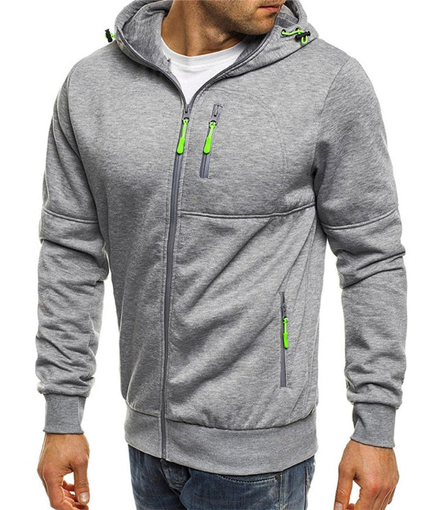 Men's Casual Sweatshirt, a Relaxed Full Zip Hoodie
