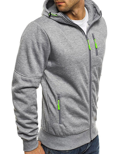 Men's Casual Sweatshirt, a Relaxed Full Zip Hoodie