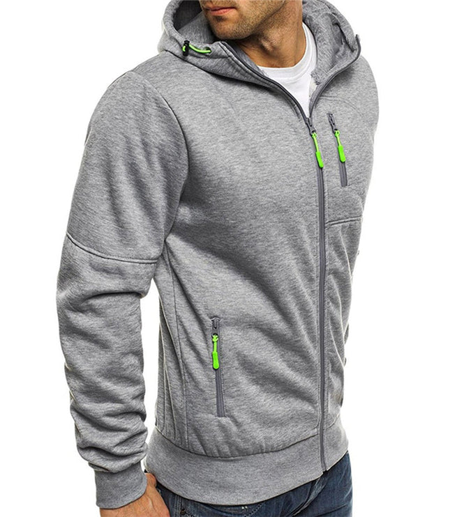Men's Casual Sweatshirt, a Relaxed Full Zip Hoodie