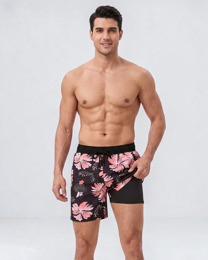 Men's Compression-Lined Quick-Dry Swim Shorts