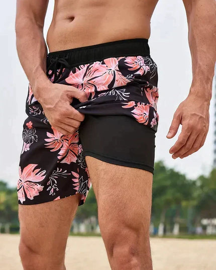 Men's Compression-Lined Quick-Dry Swim Shorts