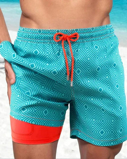 Men's Compression-Lined Quick-Dry Swim Shorts