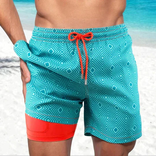 Men's Compression-Lined Quick-Dry Swim Shorts