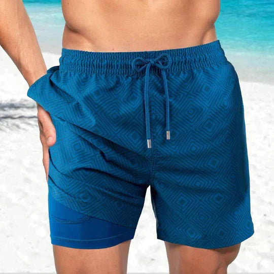 Men's Compression-Lined Quick-Dry Swim Shorts