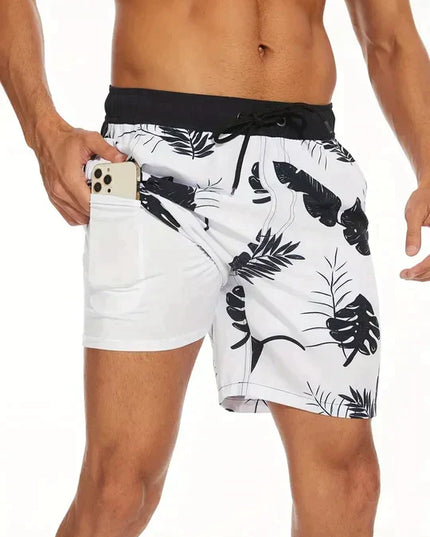 Men's Compression-Lined Quick-Dry Swim Shorts