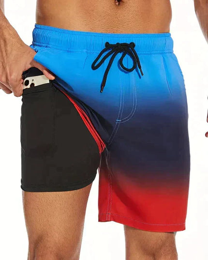 Men's Compression-Lined Quick-Dry Swim Shorts