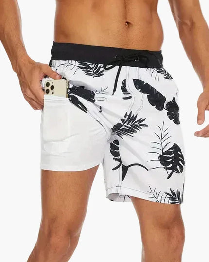 Men's Compression-Lined Swim Shorts with Pocket