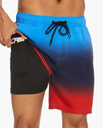 Men's Compression-Lined Swim Shorts with Pocket