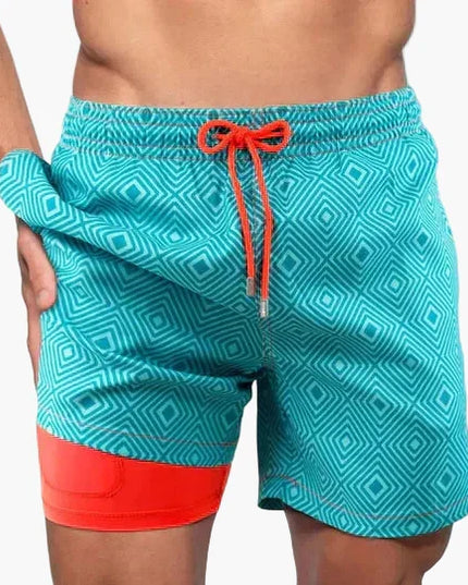 Men's Compression-Lined Swim Shorts with Pocket