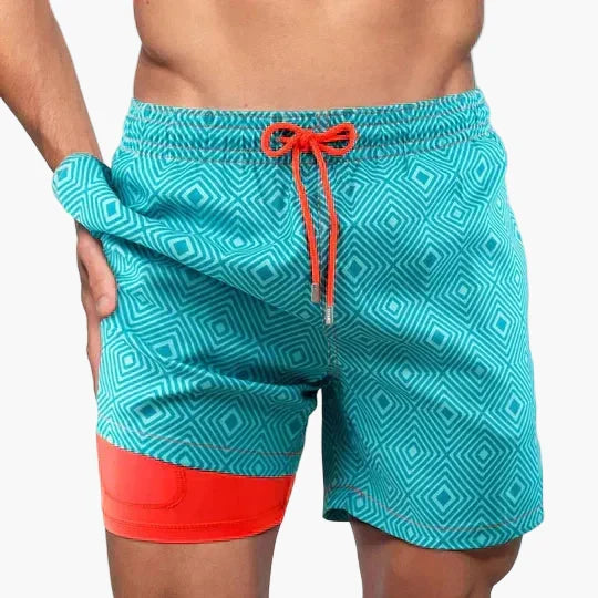 Men's Compression-Lined Swim Shorts with Pocket