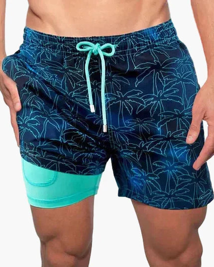 Men's Compression-Lined Swim Shorts with Pocket