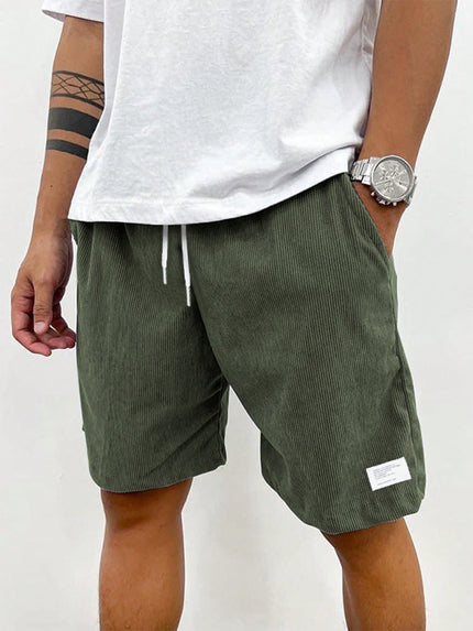 Men's Corduroy Drawstring Casual Shorts