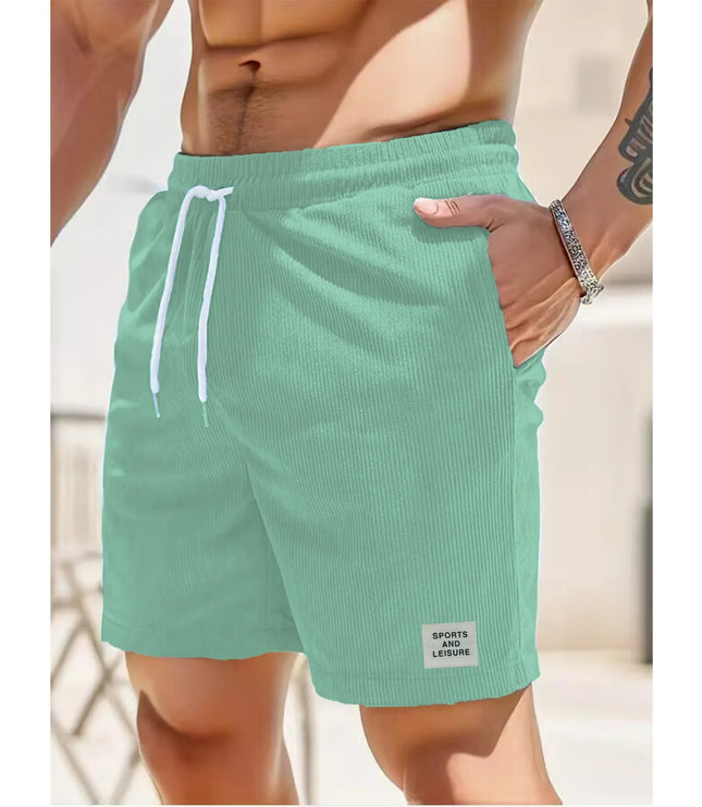 Men's Corduroy Shorts with an Elastic Drawstring Waist