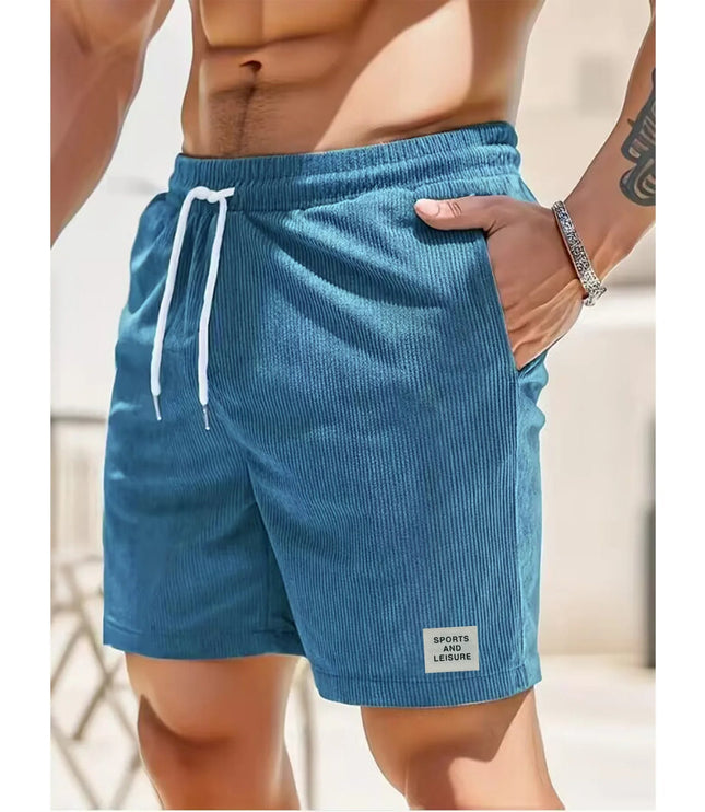 Men's Corduroy Shorts with an Elastic Drawstring Waist