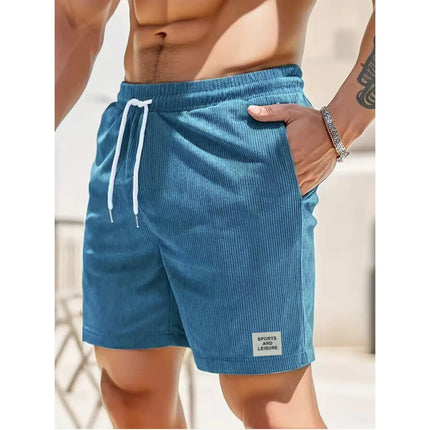 Men's Corduroy Shorts with an Elastic Drawstring Waist