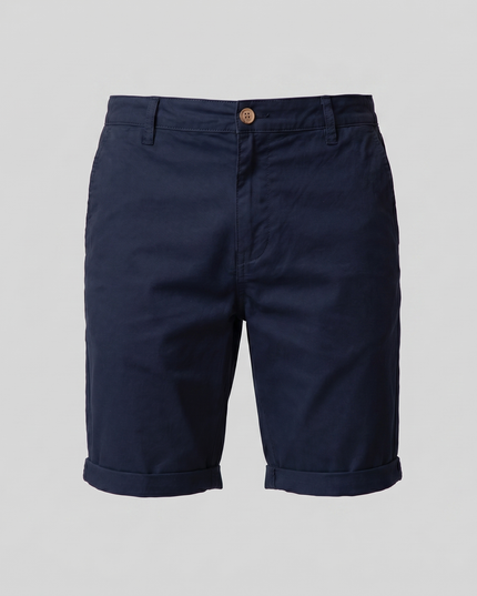 Men's Cotton Chino Shorts with a Turned-Up Hem