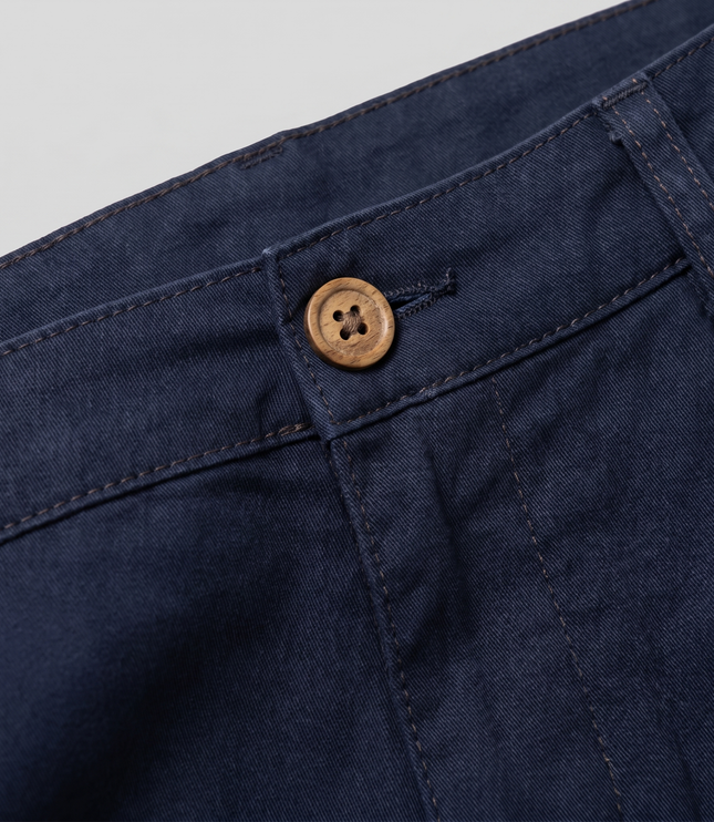 Men's Cotton Chino Shorts with a Turned-Up Hem