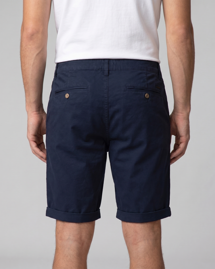 Men's Cotton Chino Shorts with a Turned-Up Hem