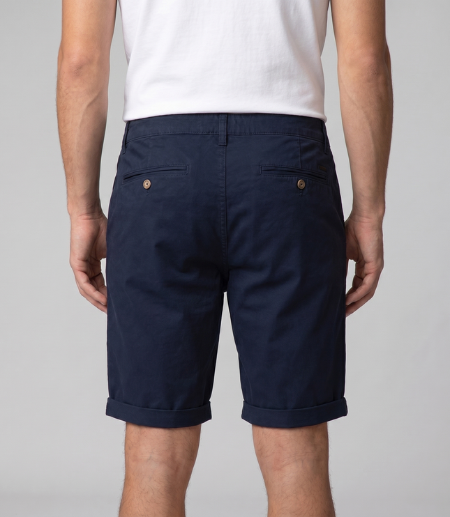 Men's Cotton Chino Shorts with a Turned-Up Hem
