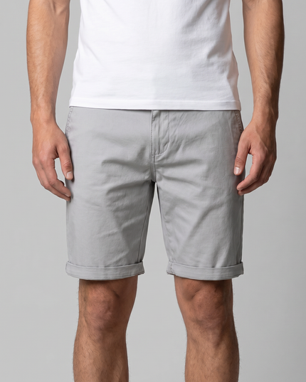 Men's Cotton Chino Shorts with a Turned-Up Hem