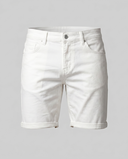 Men's Cotton Chino Shorts with a Turned-Up Hem