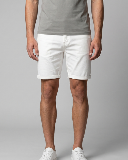 Men's Cotton Chino Shorts with a Turned-Up Hem