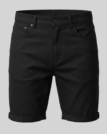 Men's Cotton Chino Shorts with a Turned-Up Hem