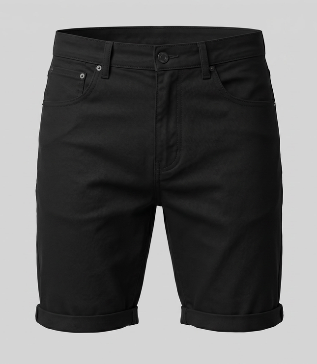 Men's Cotton Chino Shorts with a Turned-Up Hem