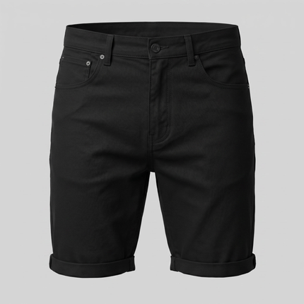 Men's Cotton Chino Shorts with a Turned-Up Hem
