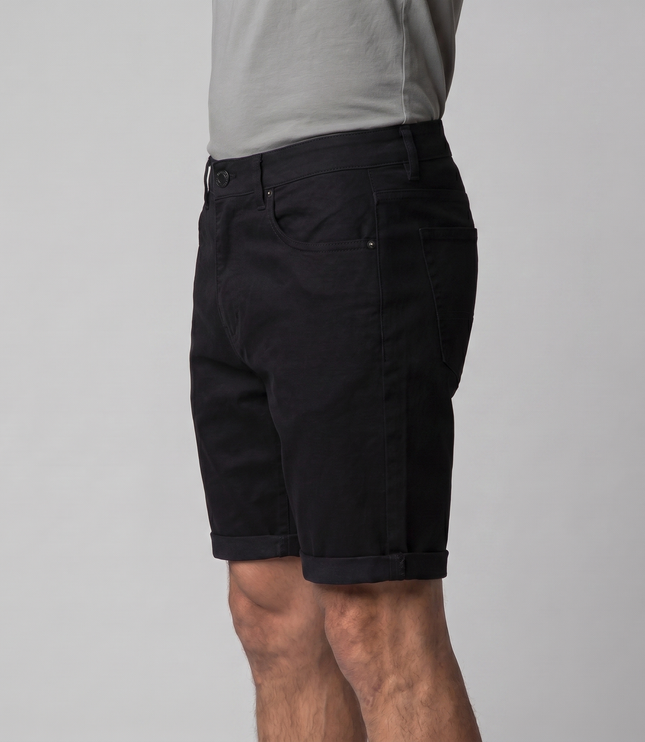 Men's Cotton Chino Shorts with a Turned-Up Hem
