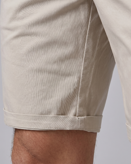 Men's Cotton Chino Shorts with a Turned-Up Hem